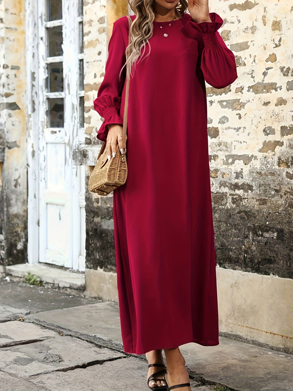 Helllila Weitgeschnittenes Kleid mit Langen Ärmeln - Amélie