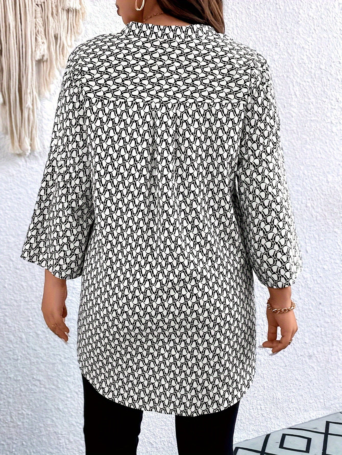 Schwarze Print Tunika - Lea