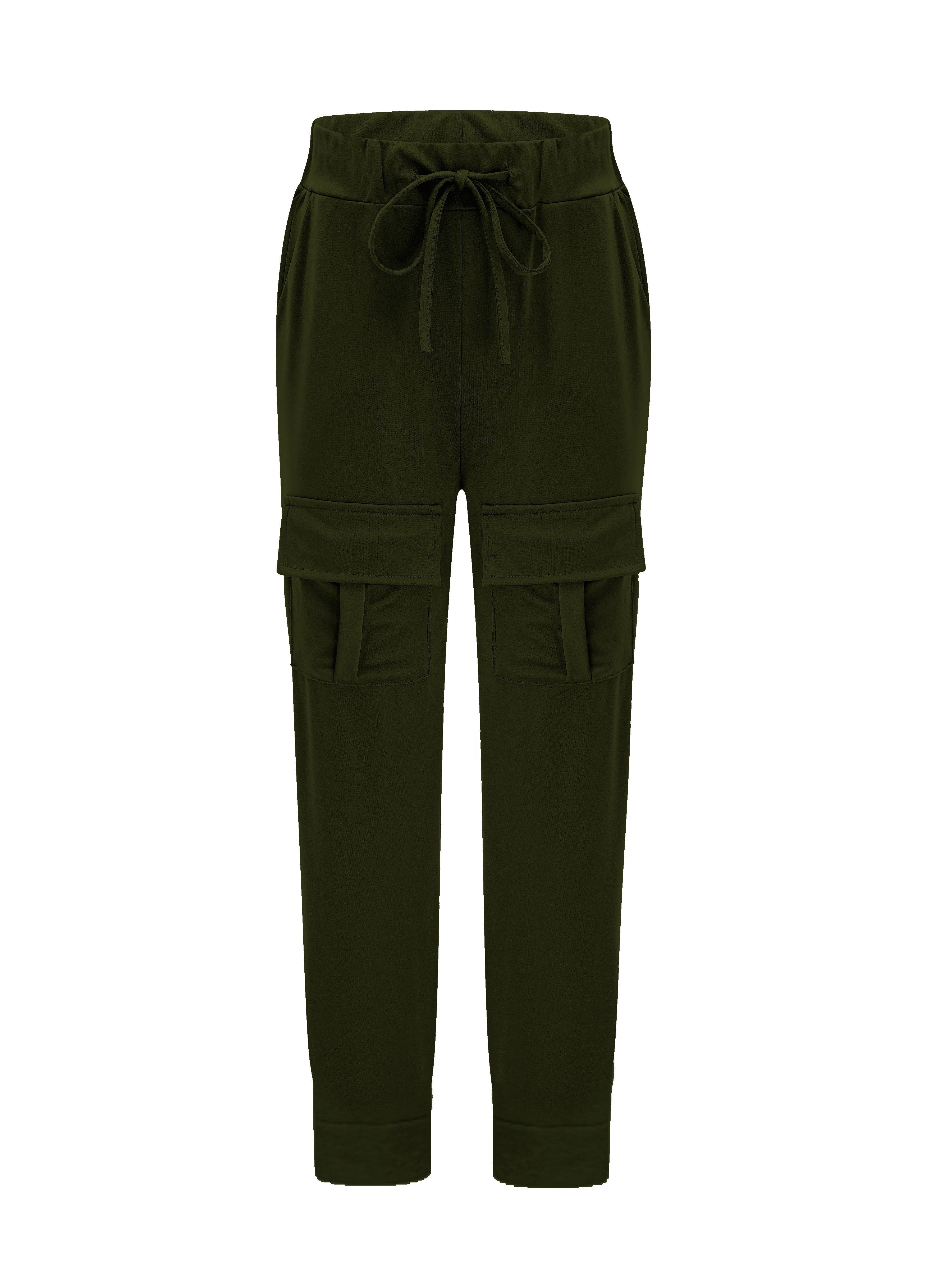 Dunkelgraue Plus Size Cargo Hose - Lina