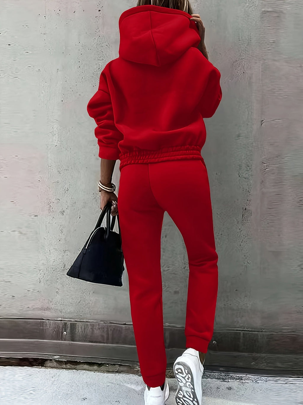 Rotes Fleecegefülltes Jogginganzug - Ella