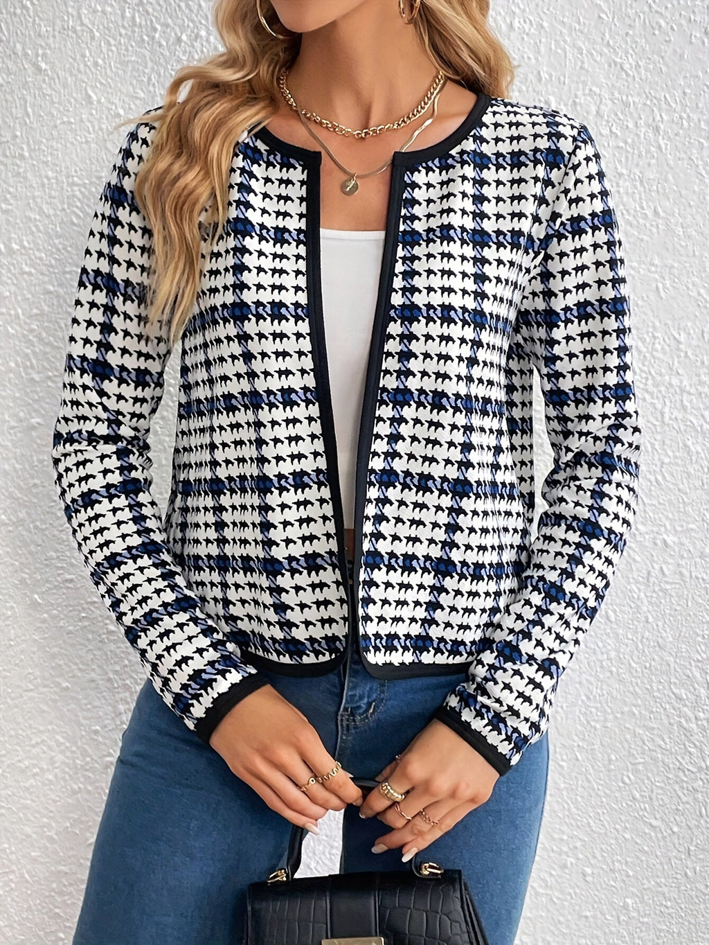 Weiße Karierte Blazer - Sophie