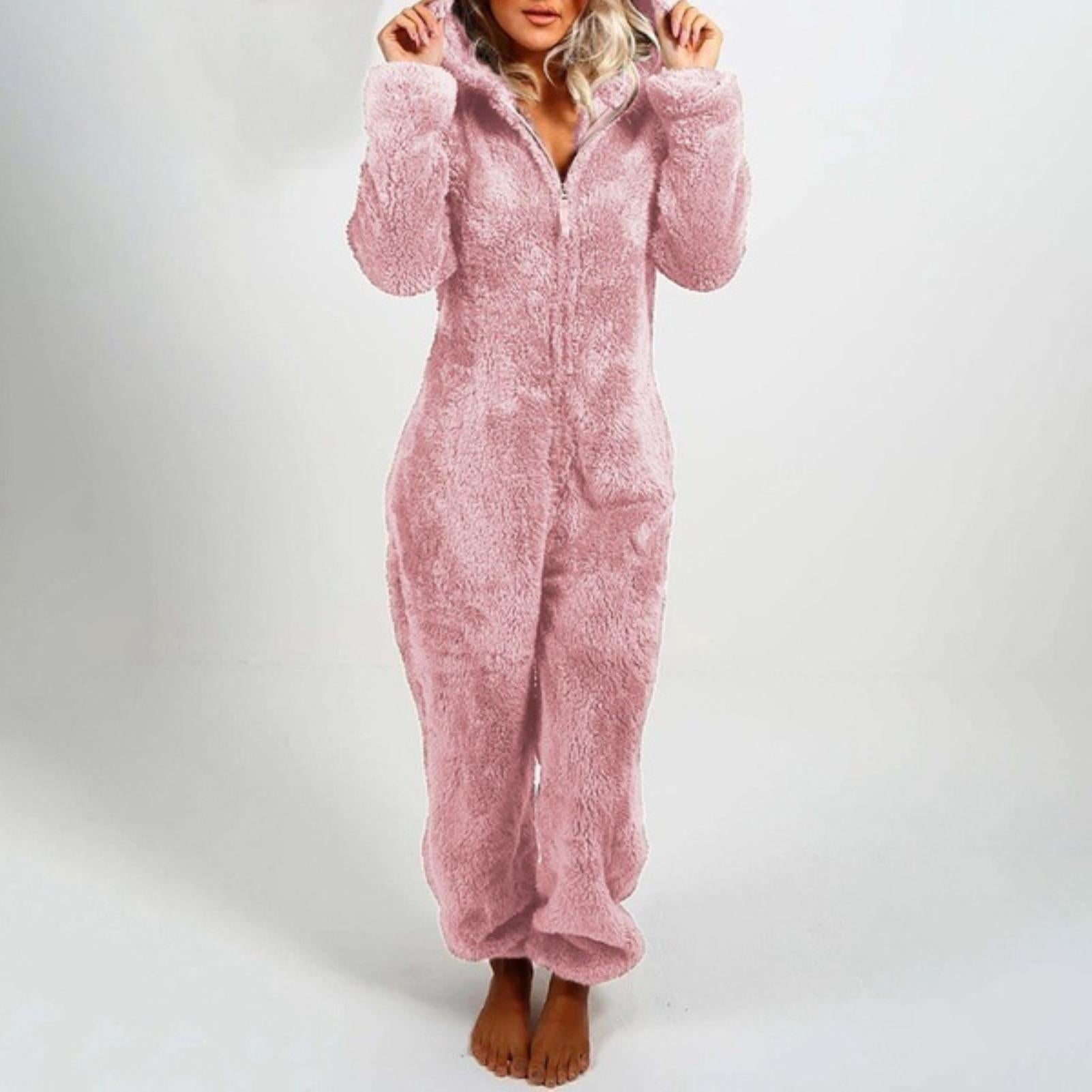 Grauer Kapuzen-Bodysuit-Pyjama - Edwina