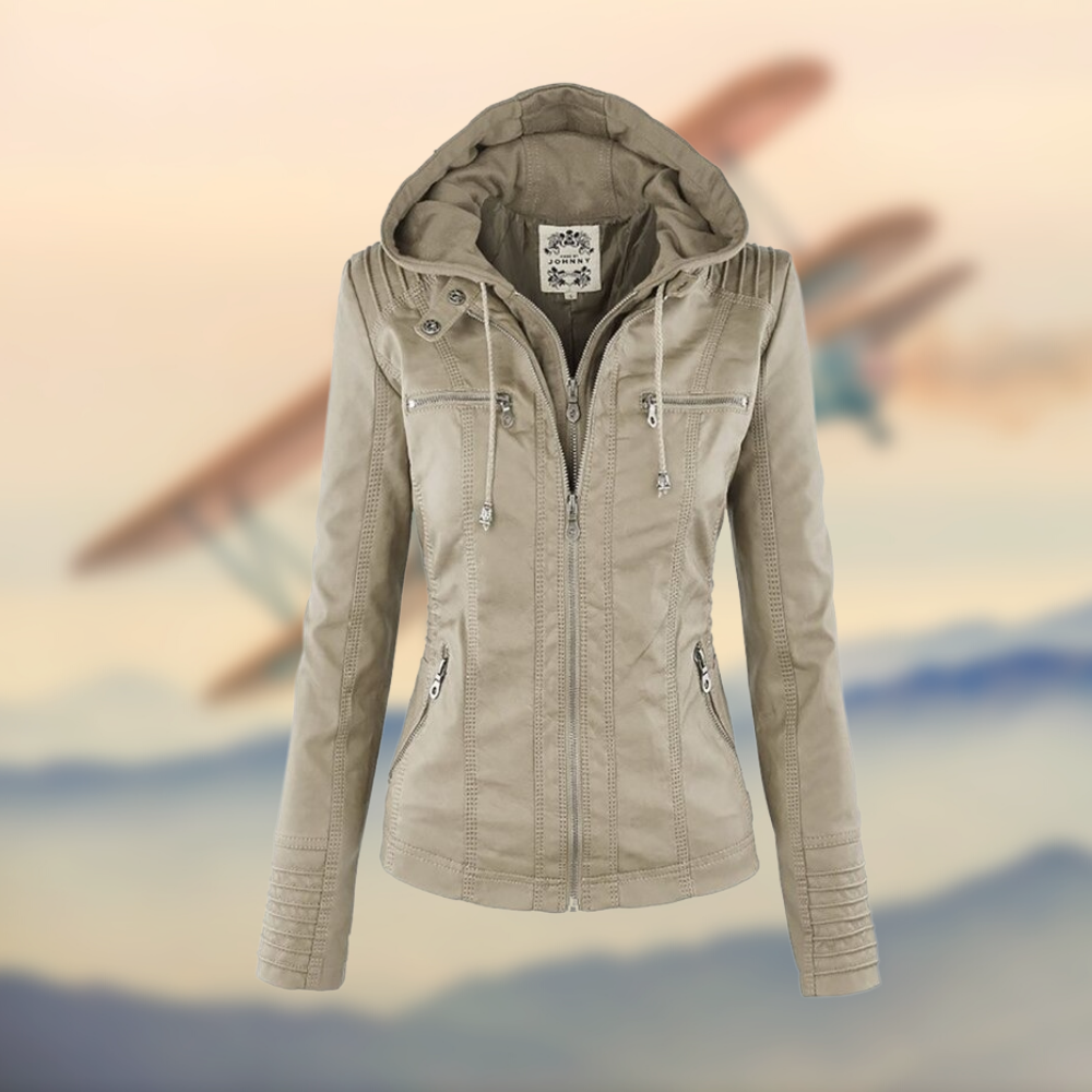 Stylische Kapuzenjacke Hellbraun - Amara