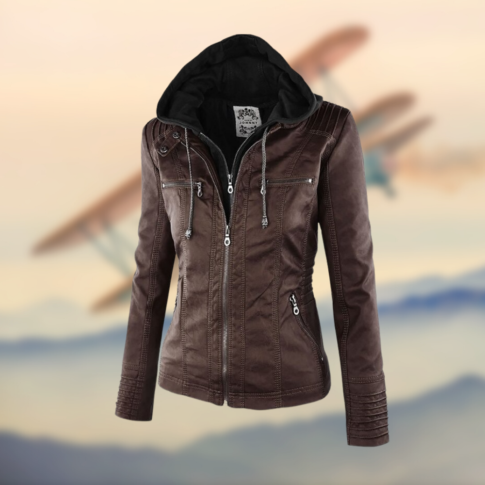 Stylische Kapuzenjacke Hellbraun - Amara