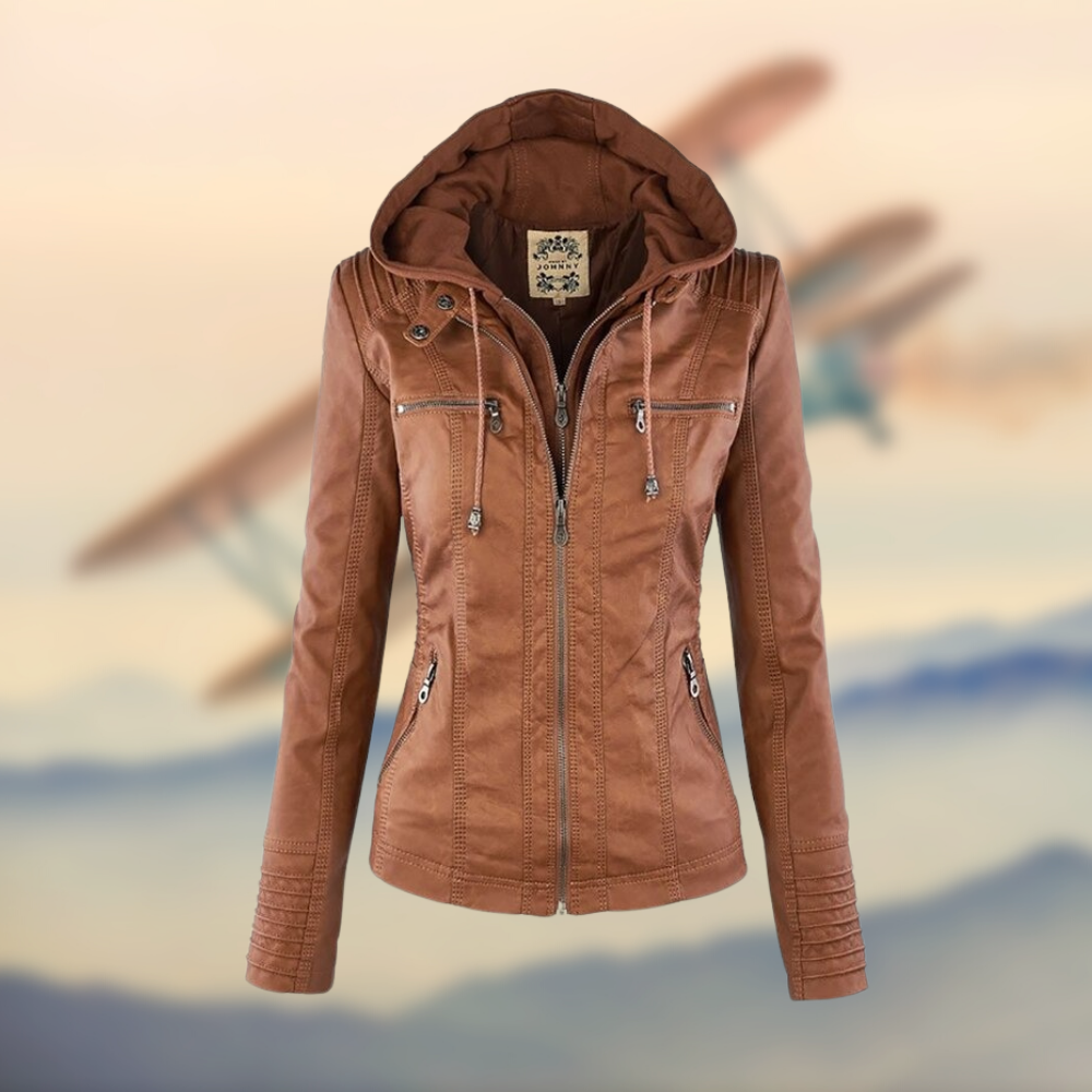 Stylische Kapuzenjacke Hellbraun - Amara