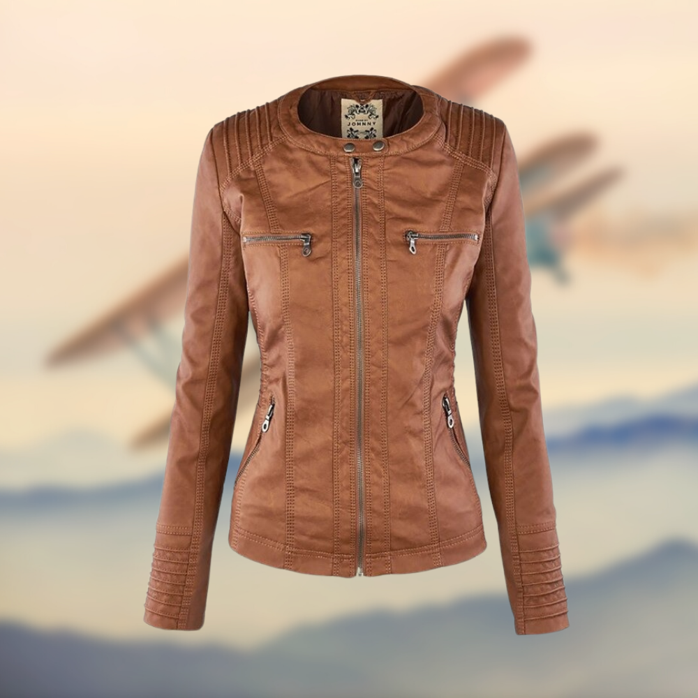 Stylische Kapuzenjacke Hellbraun - Amara