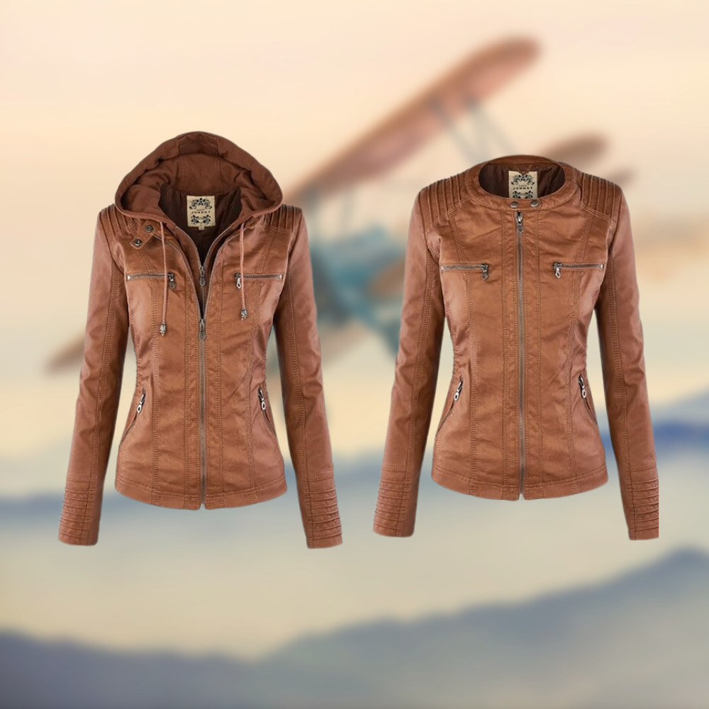 Stylische Kapuzenjacke Hellbraun - Amara