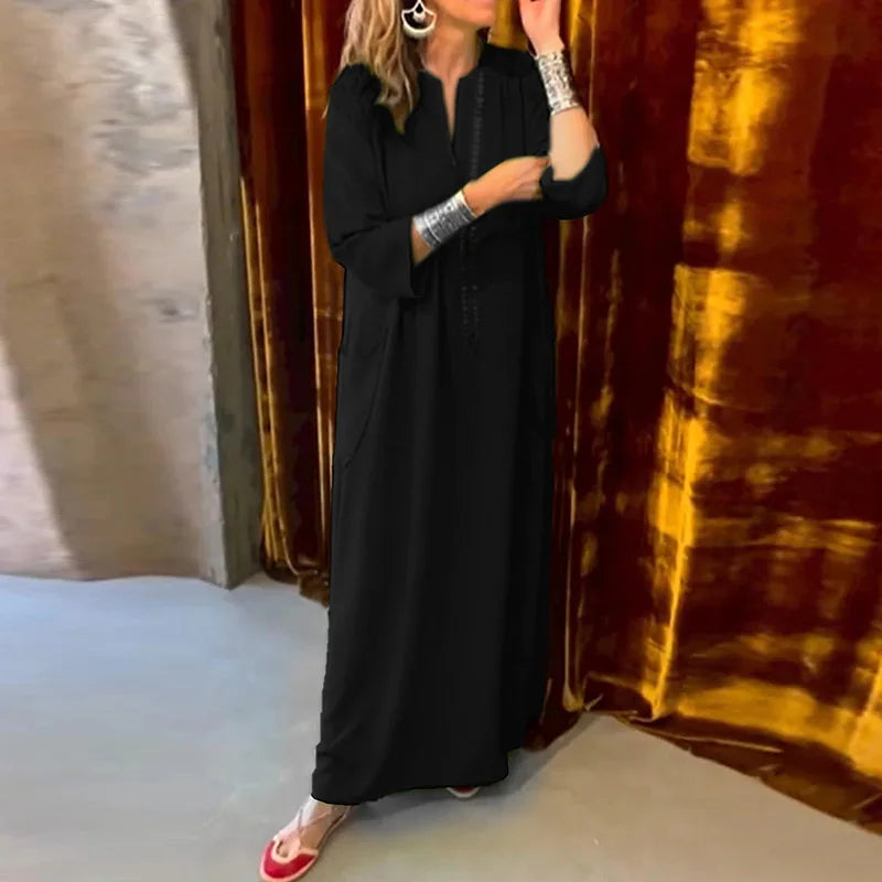 Grünes langes Freizeitkleid - Laura