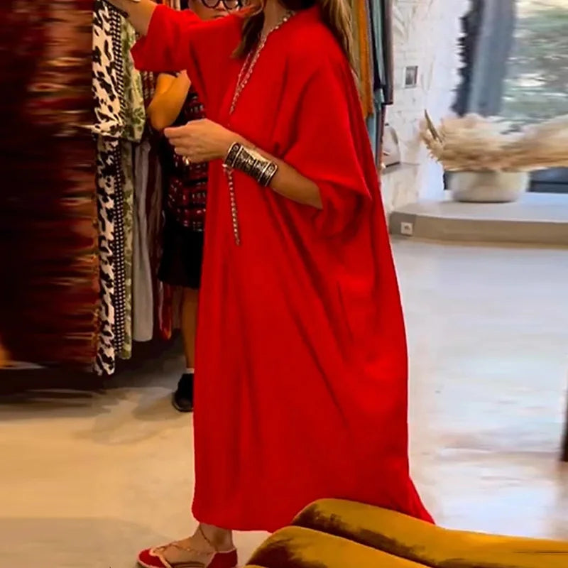 Grünes langes Freizeitkleid - Laura