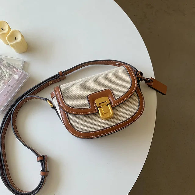 Beige Canvas-Satteltasche - Michiko
