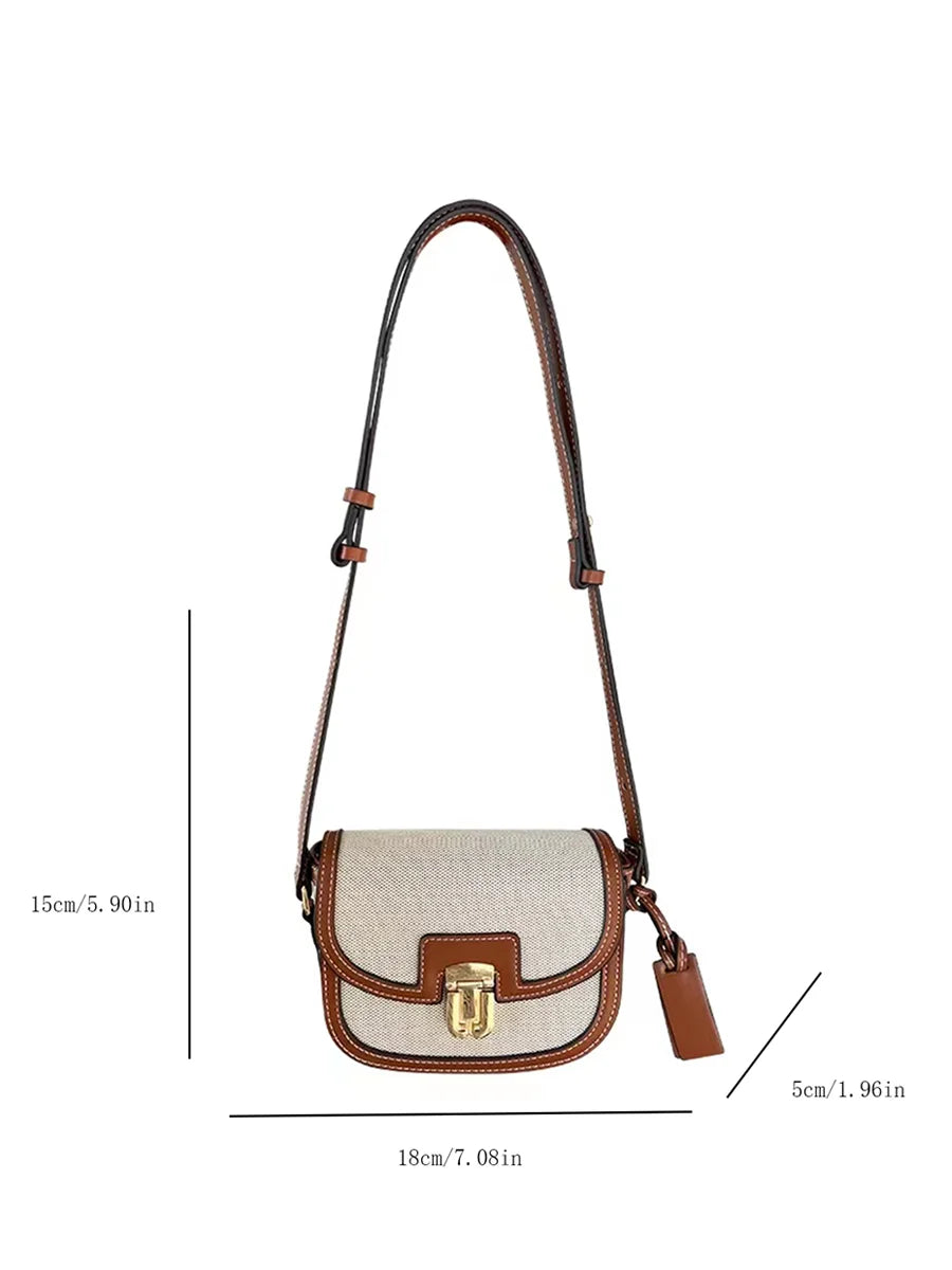 Beige Canvas-Satteltasche - Michiko