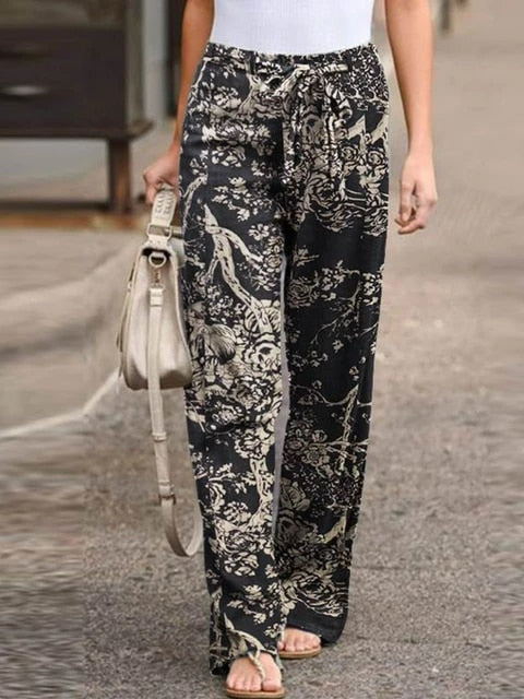 Weiße High-Waist Weite Hose - Sophia