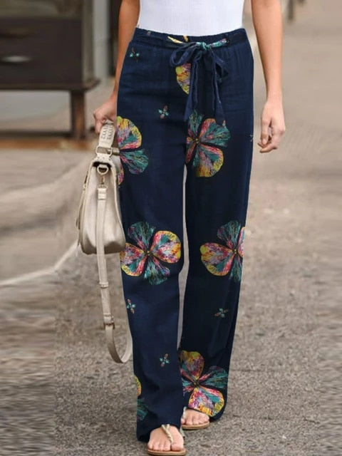 Weiße High-Waist Weite Hose - Sophia