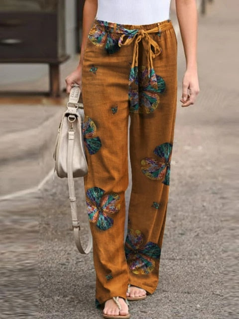 Weiße High-Waist Weite Hose - Sophia