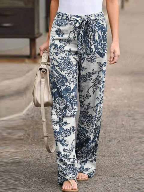Weiße High-Waist Weite Hose - Sophia