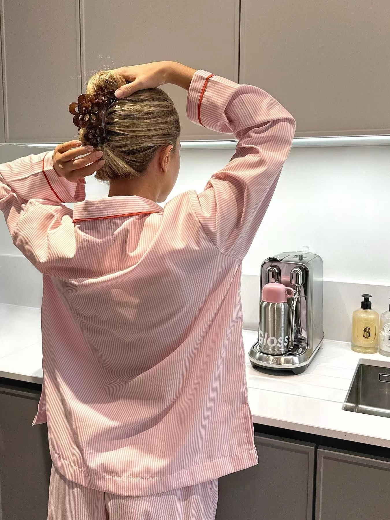 Mädchenliebe Pyjama in Rosa Streifen - Lilly