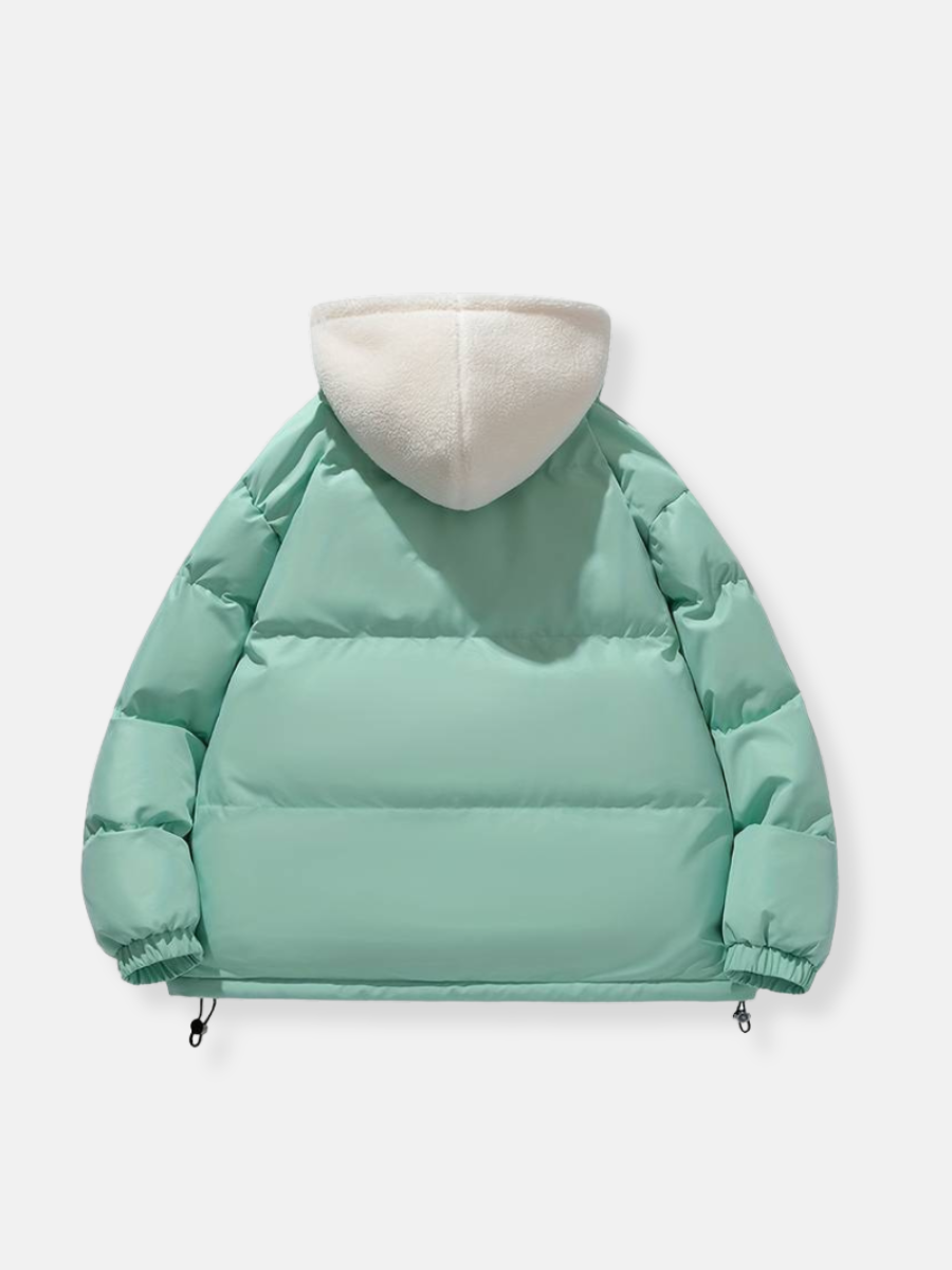 Warme Winterjacke mit Reißverschluss Rosa – Clara