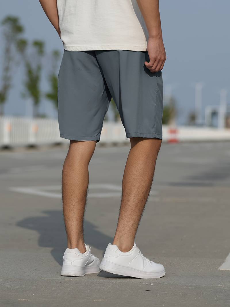 Max - Dunkelgraue lässige Herrenshorts mit Kordelzug