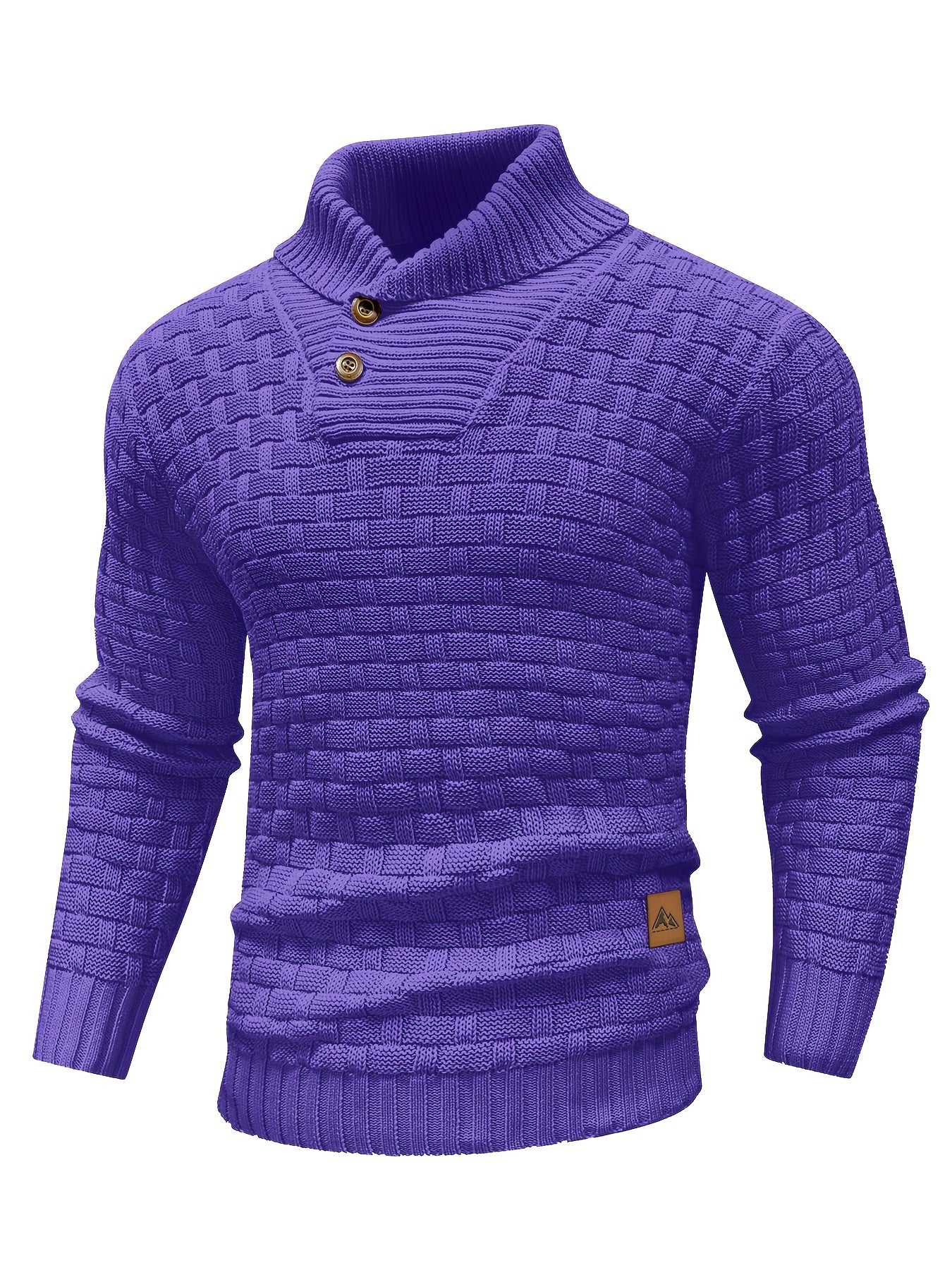 Schwarzer Waffelmuster-Pullover für Herren - Max