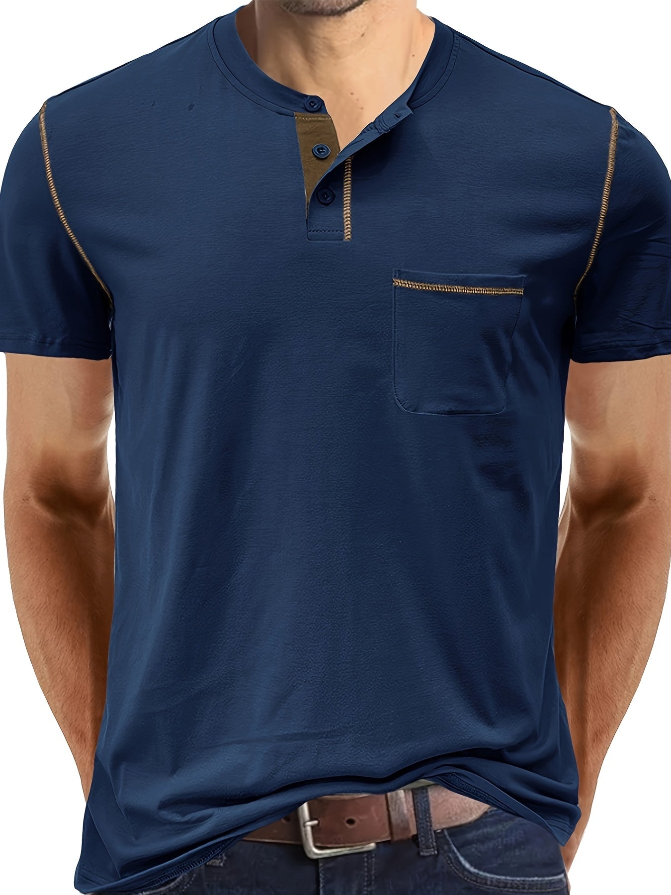 Königsblaues Henley T-Shirt - Finn