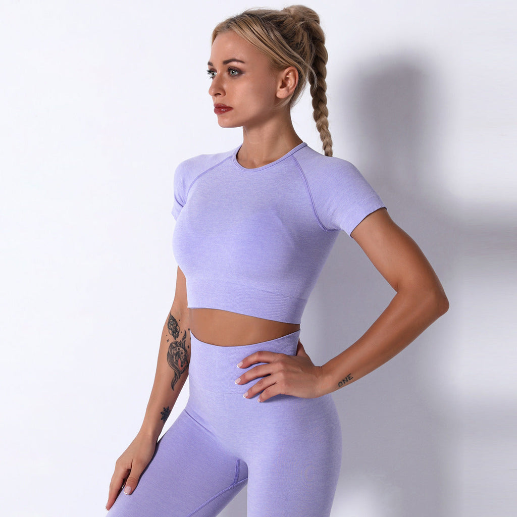 Ava - Orangefarbenes Nahtloses Yoga-Set