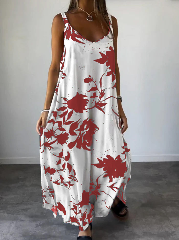 Ava - Weißes Print Slipkleid