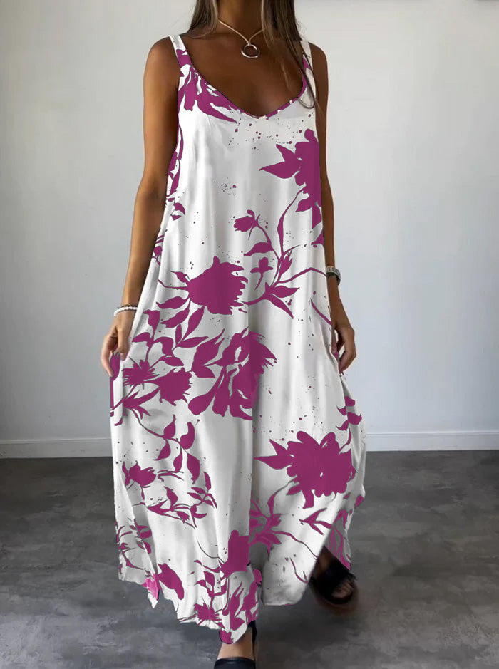 Ava - Weißes Print Slipkleid