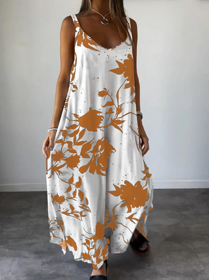 Ava - Weißes Print Slipkleid