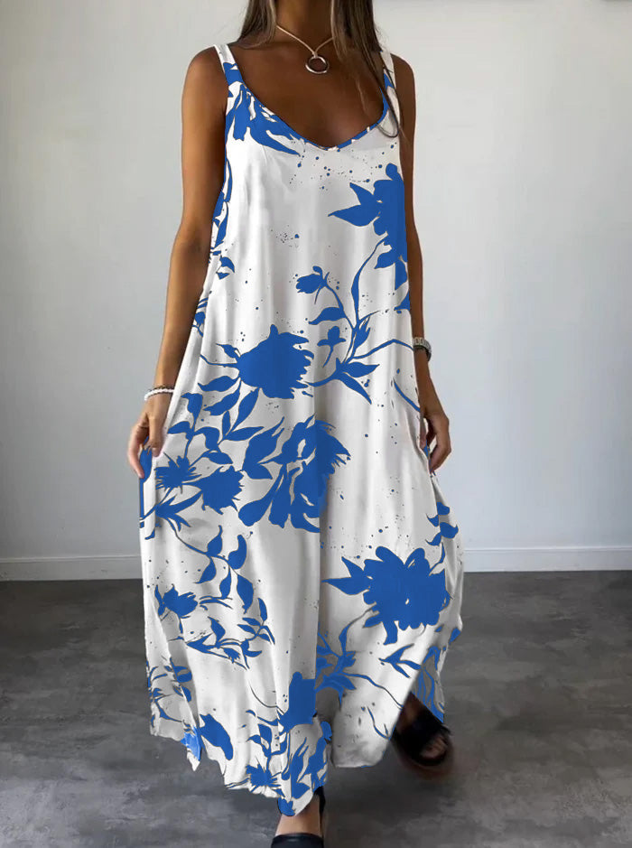 Ava - Weißes Print Slipkleid