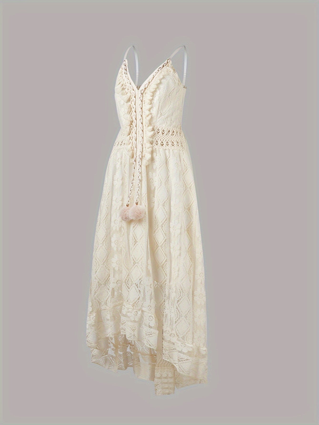 Apricotfarbenes Boho-Maxi-Swingkleid - Mila
