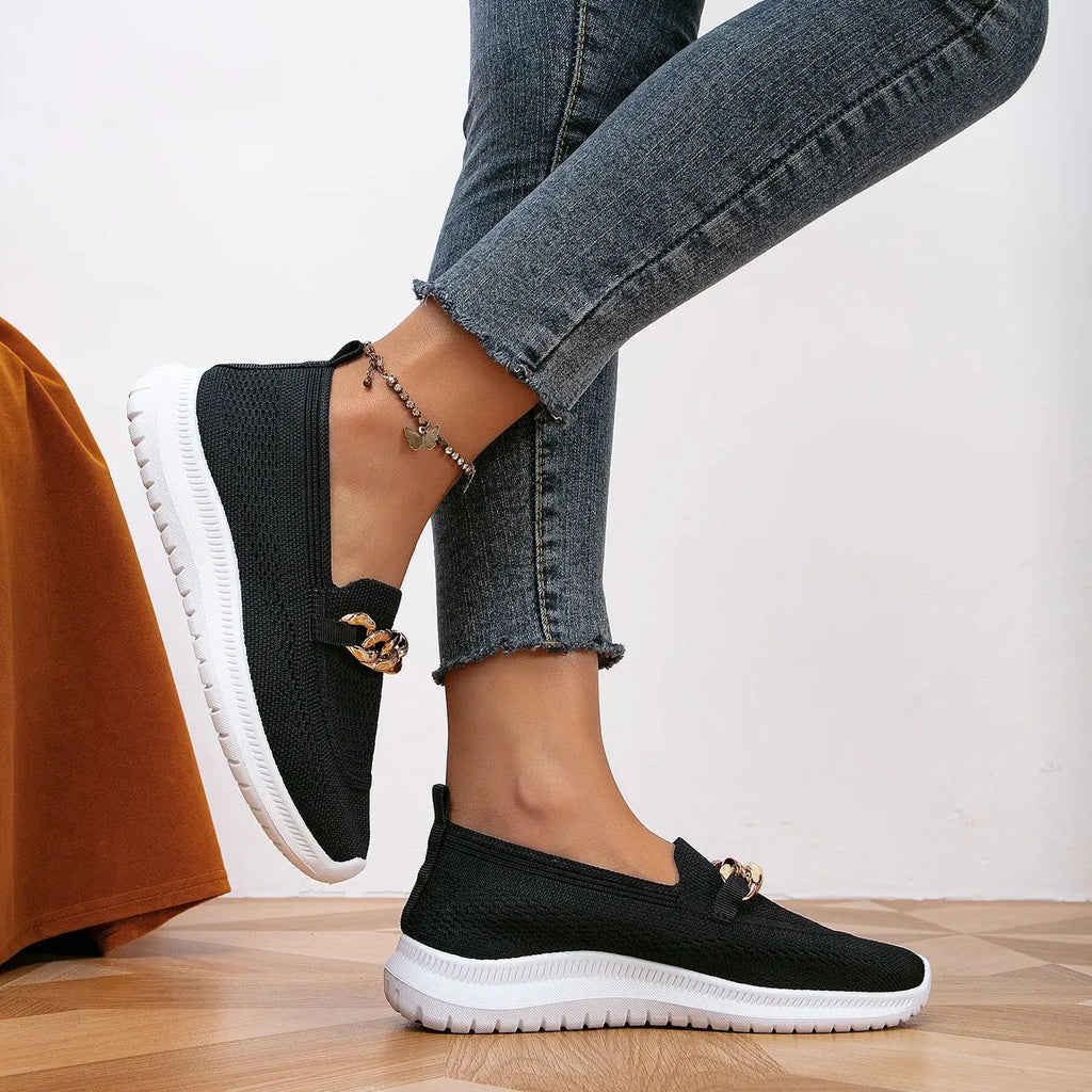 Cara - Sommerliche Gestrickte Hohle Flache Schuhe Schwarz