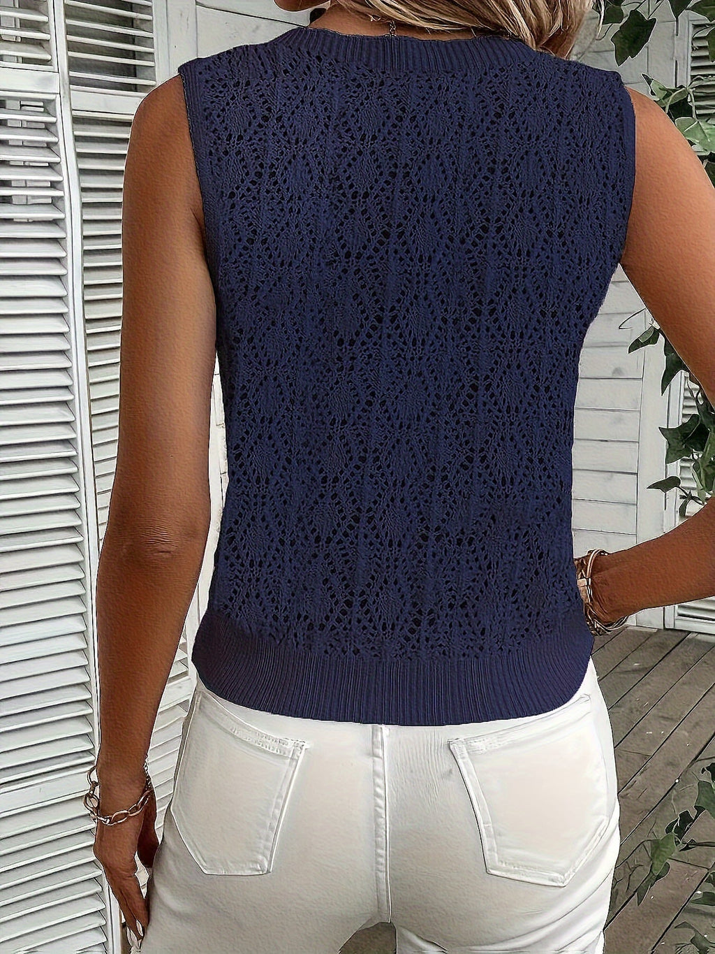 Marineblauer Strickweste - Noor