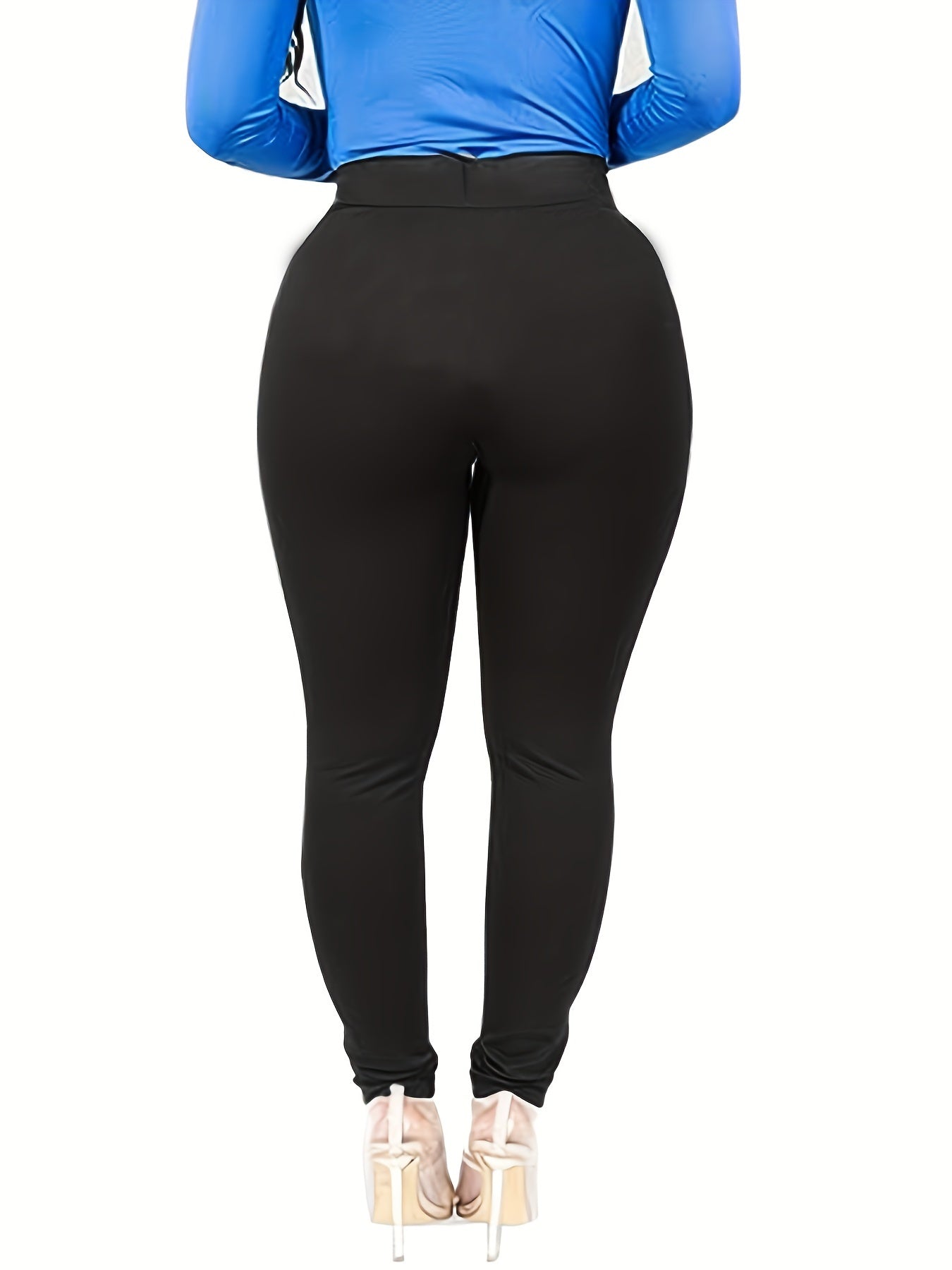 Schwarze Plus Size Slim Hose - Laura
