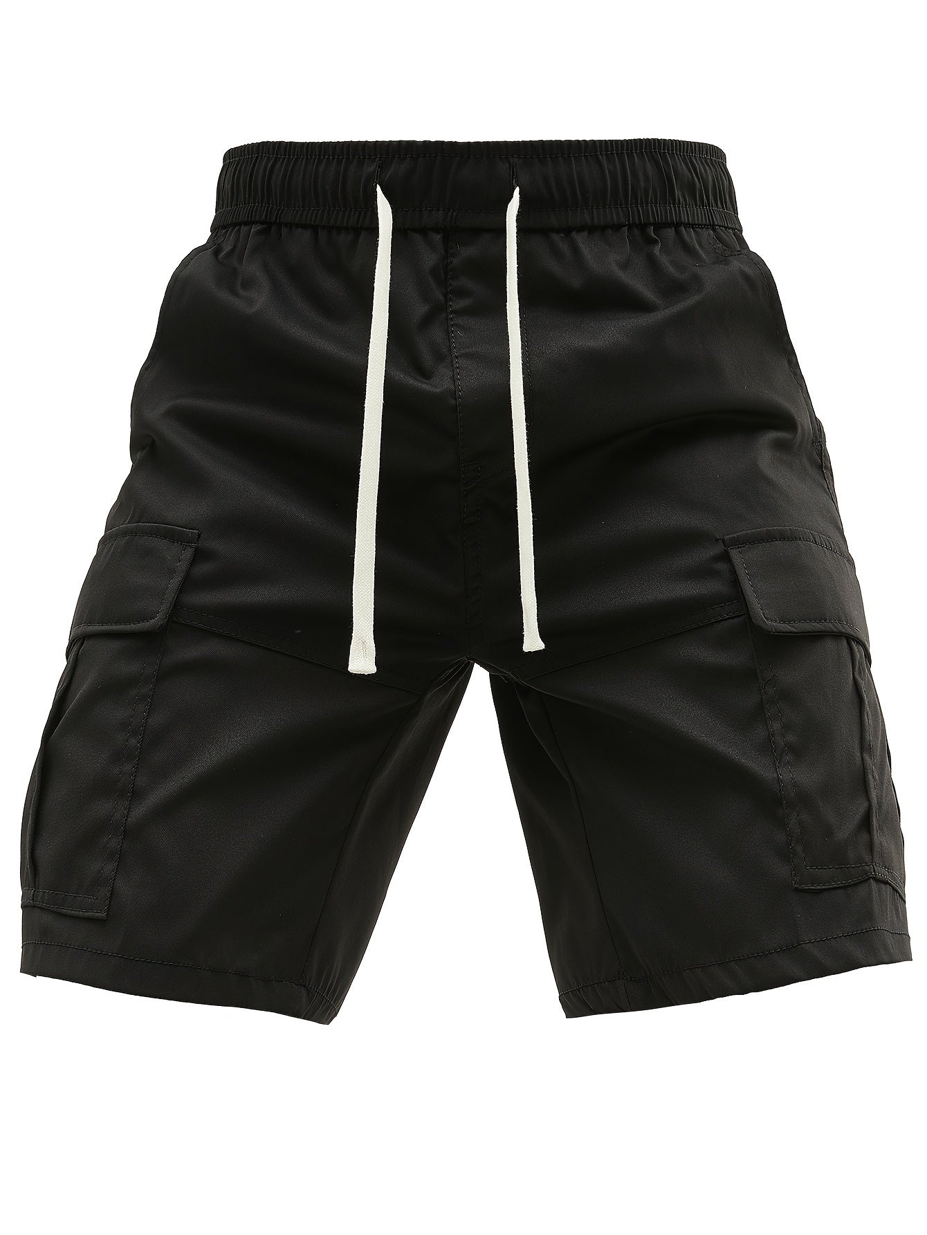 Orangerote Cargo-Shorts mit Kordelzug - Max