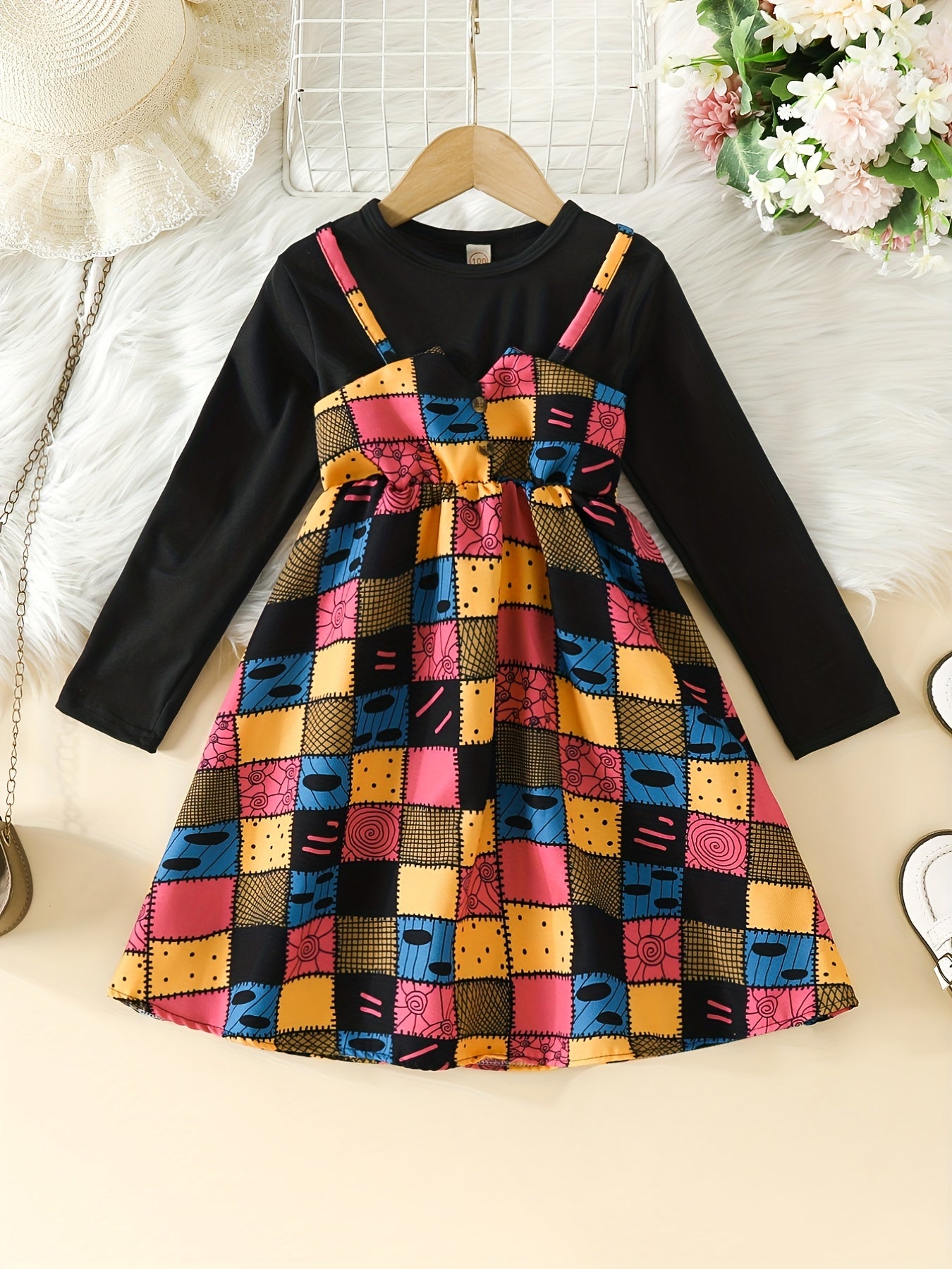 Mädchen Halloween Geisterkleid in Orange - Emily