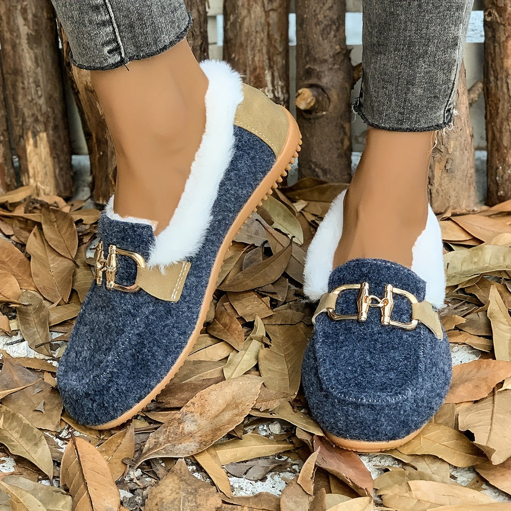 Schwarze Winter Slip-On Sneakers - Mila