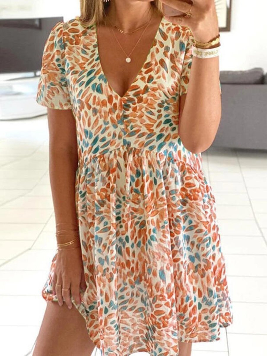 Orange Batik-Kleid - Lena