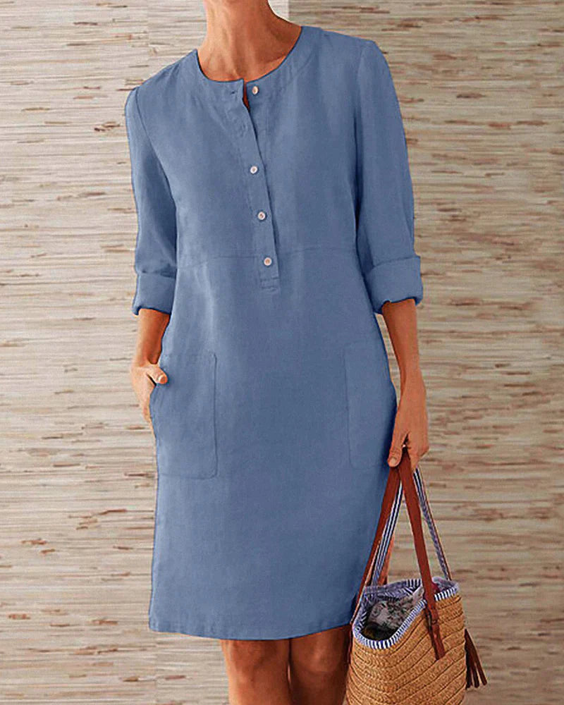 Florencia - Marineblau Elegant Kleid