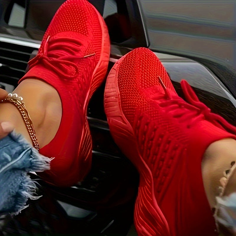 Weiße Mesh Schnürsneakers - Mila