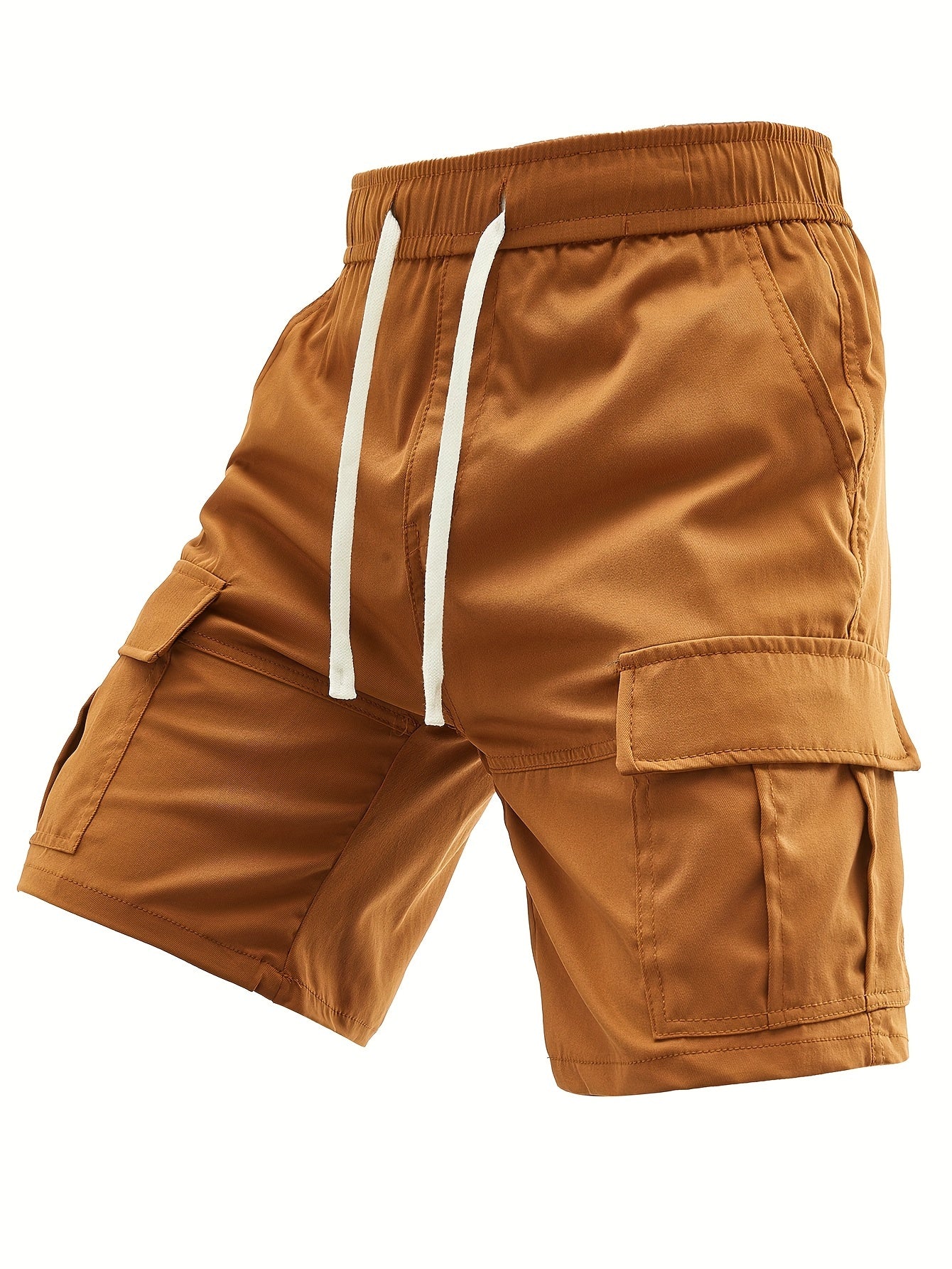 Orangerote Cargo-Shorts mit Kordelzug - Max