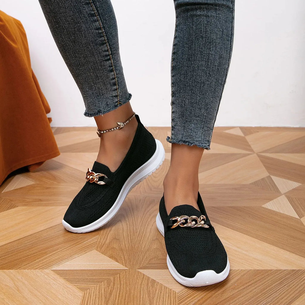Cara - Sommerliche Gestrickte Hohle Flache Schuhe Schwarz