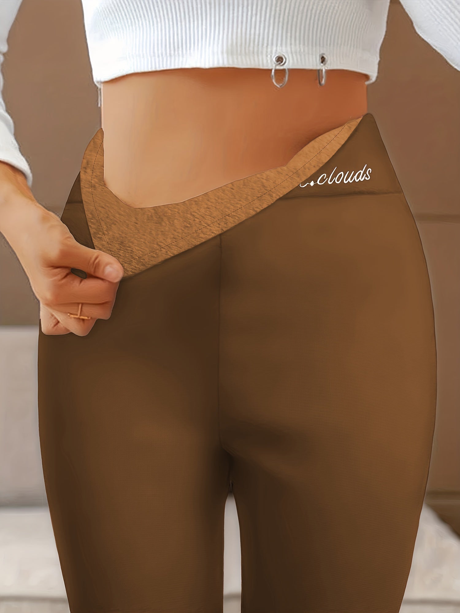 Graue Ultra-Weiche Thermo-Leggings – Emma