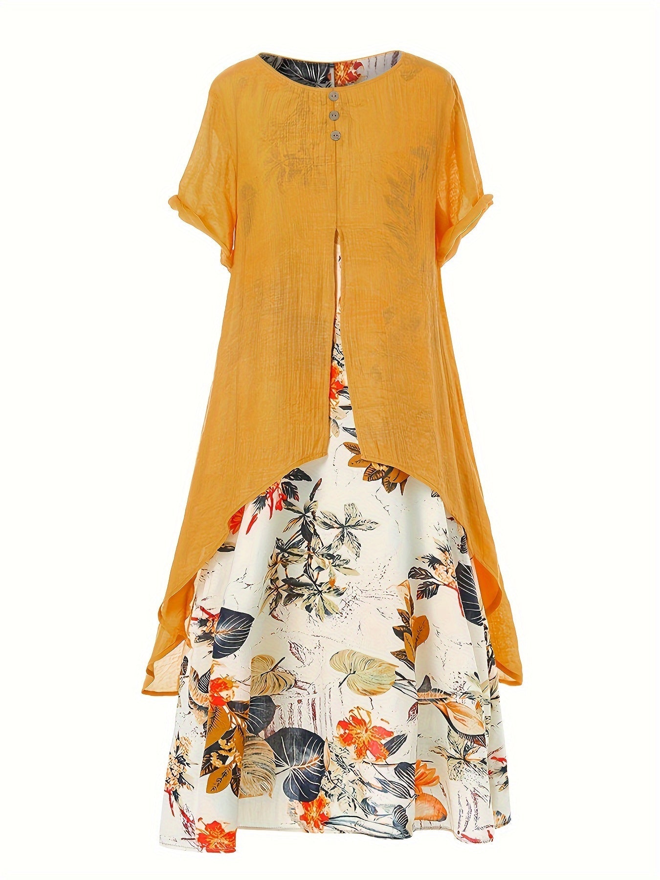 Gelbes Florales Maxikleid - Hannah