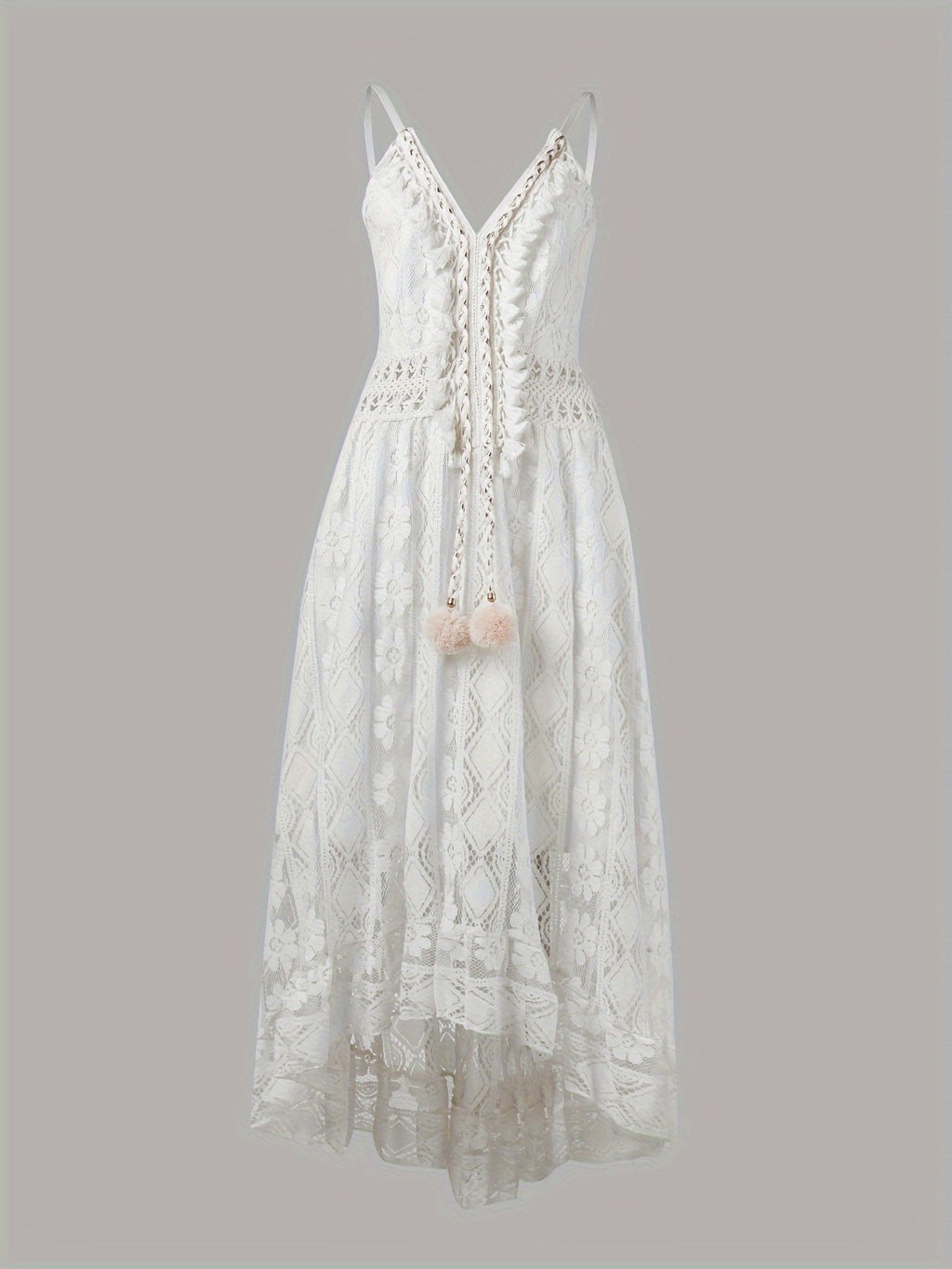 Apricotfarbenes Boho-Maxi-Swingkleid - Mila