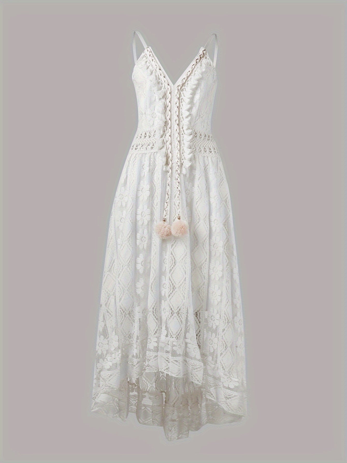 Apricotfarbenes Boho-Maxi-Swingkleid - Mila