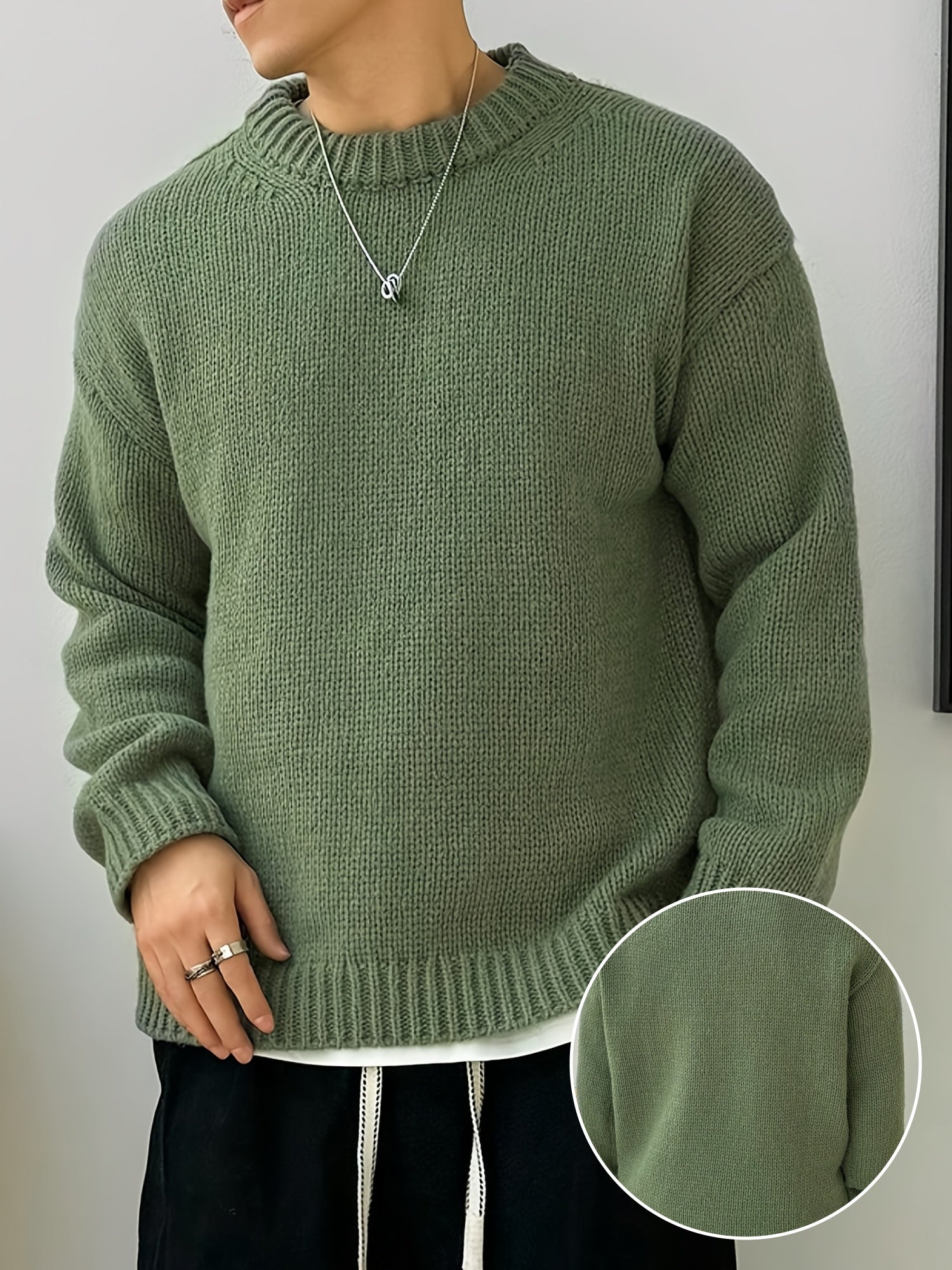 Olivgrüner Strickpullover - Storm