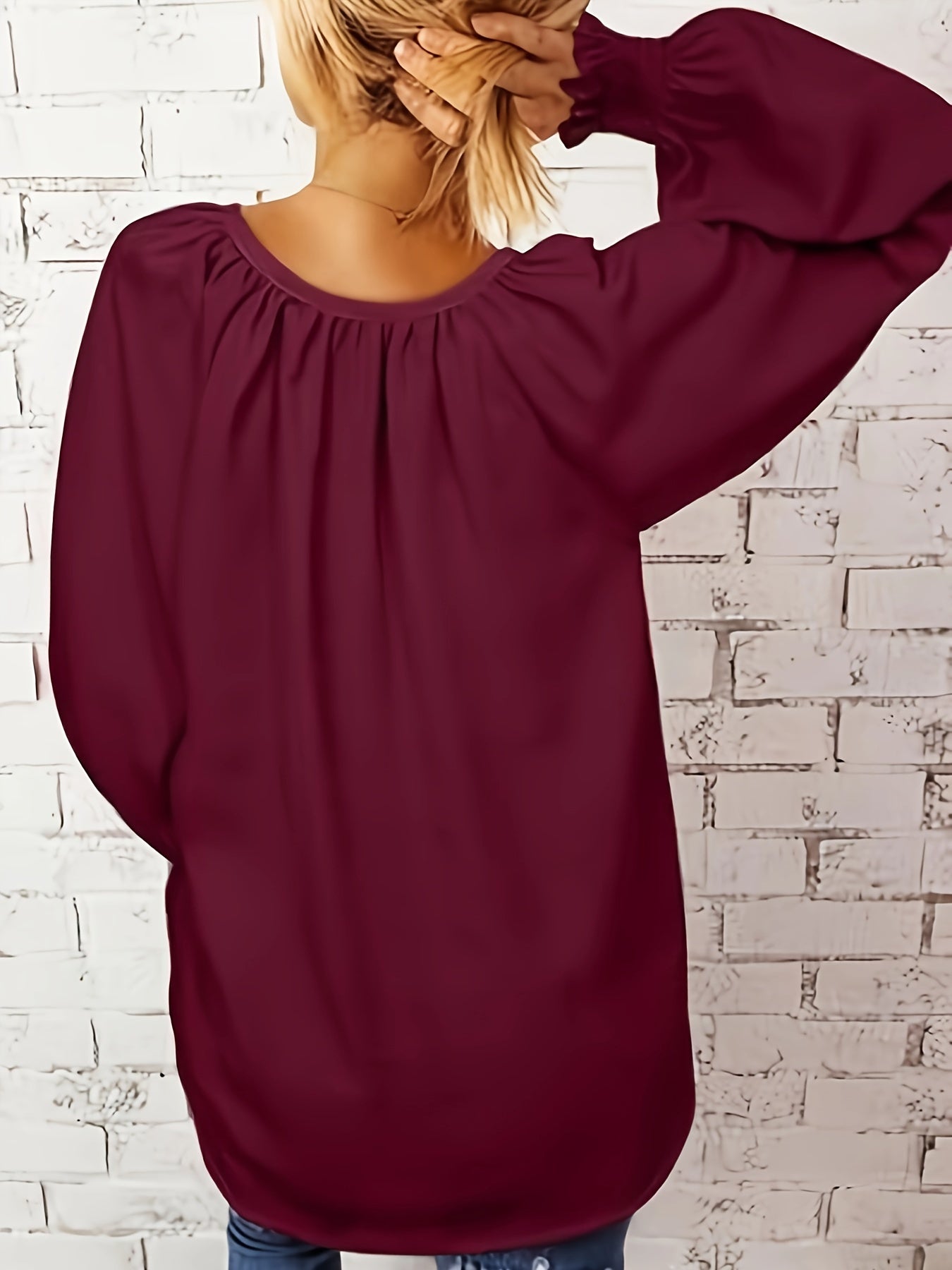 Rotrosé V-Ausschnitt Bluse - Sophie