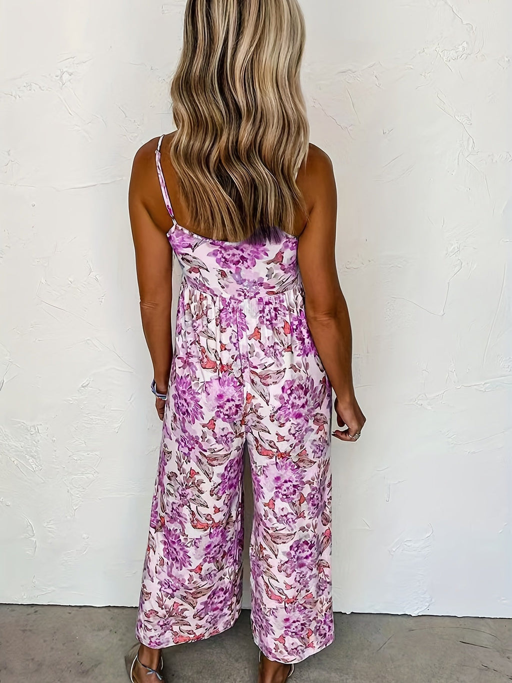 Rosa Floraler Cami-Jumpsuit - Elisa
