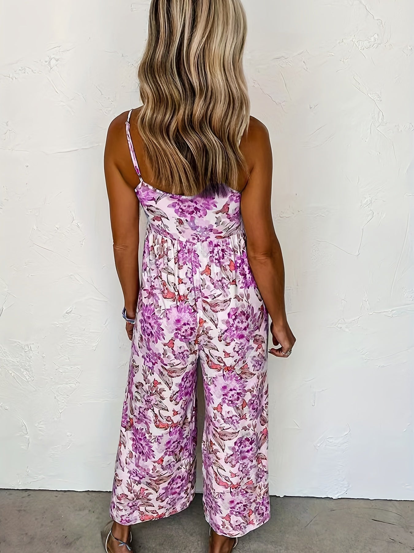 Rosa Floraler Cami-Jumpsuit - Elisa