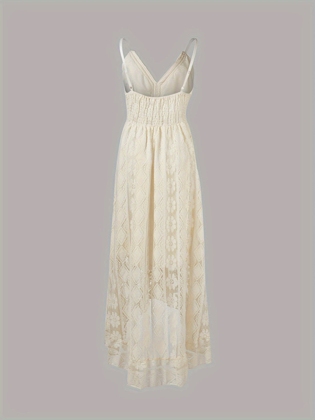 Apricotfarbenes Boho-Maxi-Swingkleid - Mila
